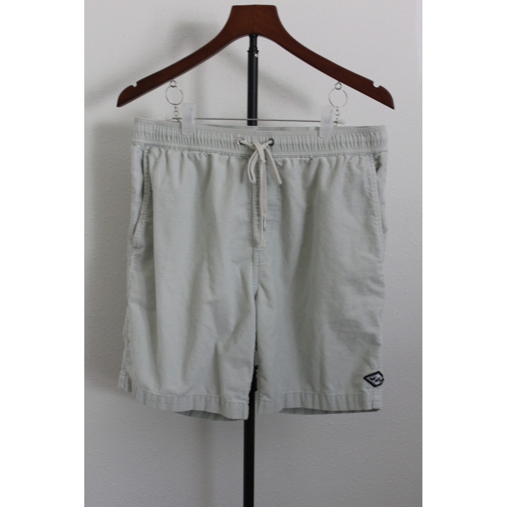 Billabong Men's Corduroy Walk Shorts Light Grey Blue Elastic Waist Size Medium‎